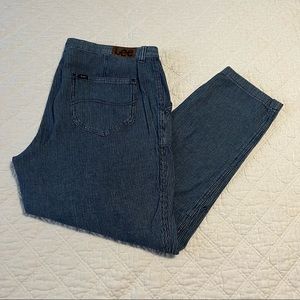 Vintage Railroad stripe tapered leg mom jeans 16